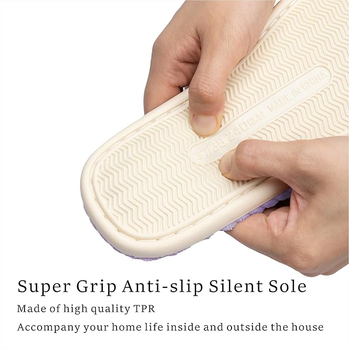 Chantomoo Slippers for Women Memory Foam House Womens Slipper Slides Home Bedroom Bathroom Spa Open Toe Corduroy Bow Slippers Cozy Comfortable