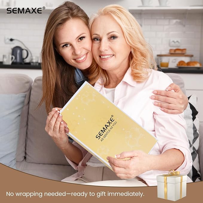 SEMAXE Bathroom Hand Towel, 100% Cotton Towels with Hanging Loops, Hotel Spa Quality Highly Absorbent Towel Set of 4, 27" L x 16" W, Blue Hand Towel, Gift Box Packaging