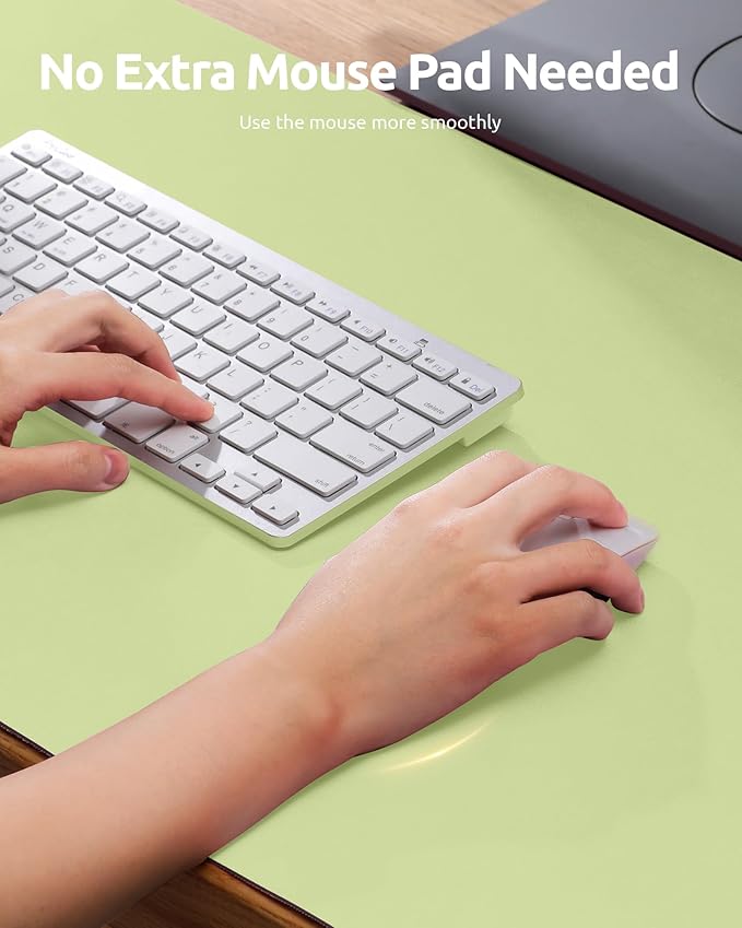 YSAGi Leather Desk Protector, Office Mat, Large Mouse Mat, Non-Slip PU Leather Blotter, Laptop Desk Mat, Waterproof Writing Pad for Office and Home (Peak Green, 31.5" x 15.8")