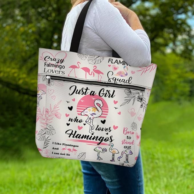 Aesthetic Tote Bag with Zipper & Pockets, Thoughtful Shoulder Bag Gift for Grandma and Women on the Go