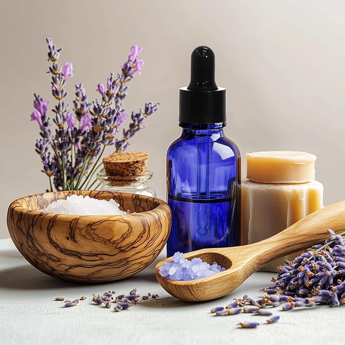 KEYWING 60 Pack 1oz Eye Dropper Bottles – 30ml Leakproof Blue Glass Bottles for Essential Oils, Tinctures, Hair Oil, Travel Liquids