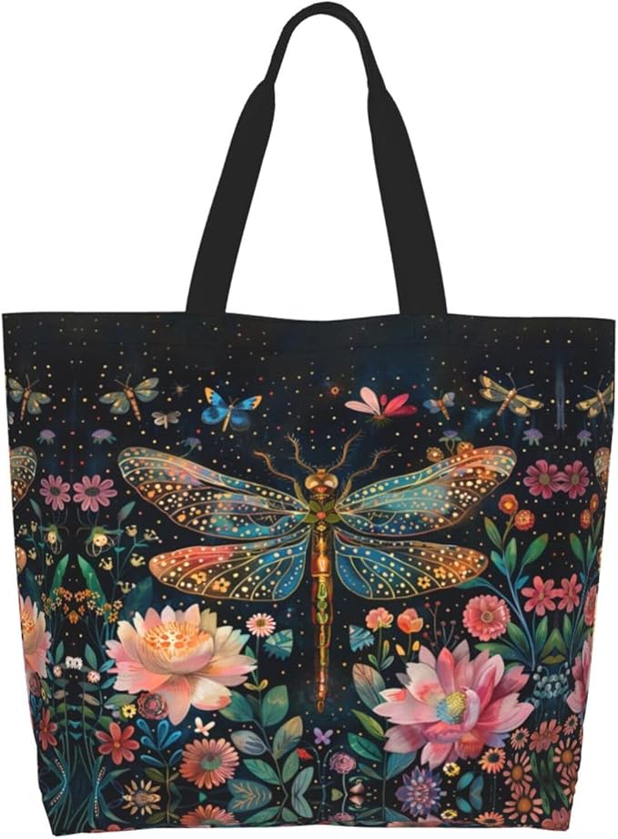 Tote Bag Shoulder Bags for Women Grocery Shopping Bag Reusable Bags Boho-Red Paisley 1