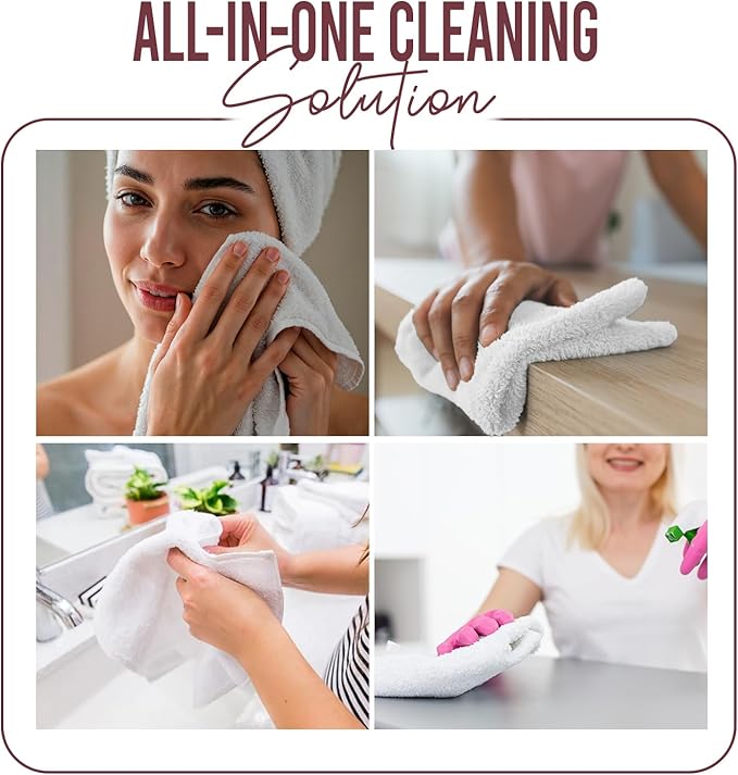 DAN RIVER 100% Cotton Wash Cloths 24 Pack [12x12] Soft & Absorbent wash Cloths for Your face, Gym, Hotels & Spa Perfect for Everyday Use Fingertip Towels, Pomegranate