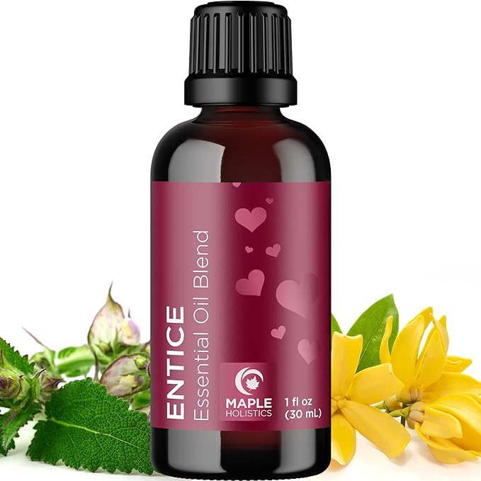 Entice Essential Oil Blend for Diffuser - Passionate Blend of Aromatherapy Oils for Couples with Lavender Palmarosa Clary Sage and Ylang-Ylang Essential Oil - Ignite The Romance Essential Oils Blend