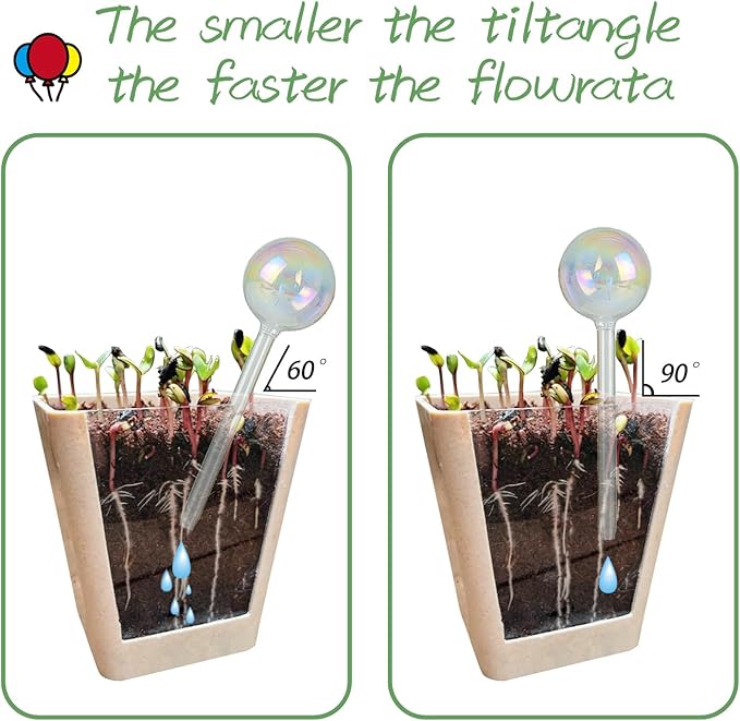 3Pcs Small Watering Globes Colorful Small Plant Watering Globes Plant Watering Globes Hand Blown Glass Indoor Plant Watering Globes