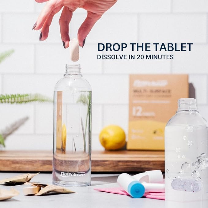 Free & Clear All Purpose Cleaner Refills – Non-Toxic Multi-Surface Cleaning Tablets (12 Pack) Makes 192 Fl Oz Spray Cleaner for Home & Kitchen – Unscented