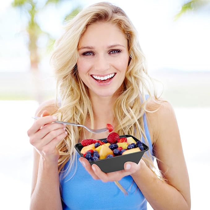 Tiny Meal Prep Containers, 12 oz [50 Pack] - mini Single 1 Compartment Food Meal Prep Containers Reusable, BPA Free Small disposable Food Storage Containers with Lids Microwave Dishwasher Freezer Safe