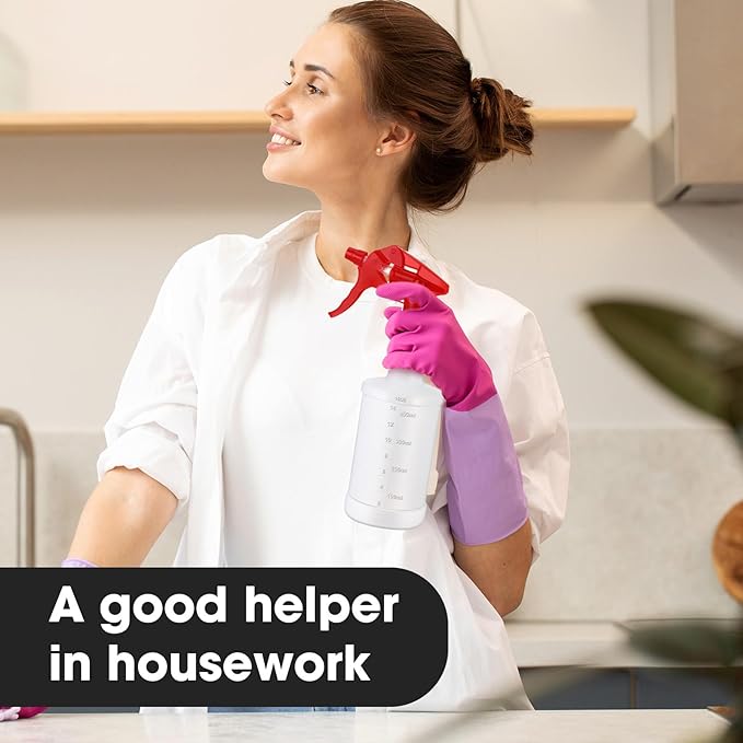 Eccliy 12 Pcs 16 Oz Plastic Spray Bottle, Adjustable Empty Reusable Sprayer for Cleaning, Planting, Water, Bathroom and Kitchen, BBQ, Commercial and Residential(Red,Measurement)