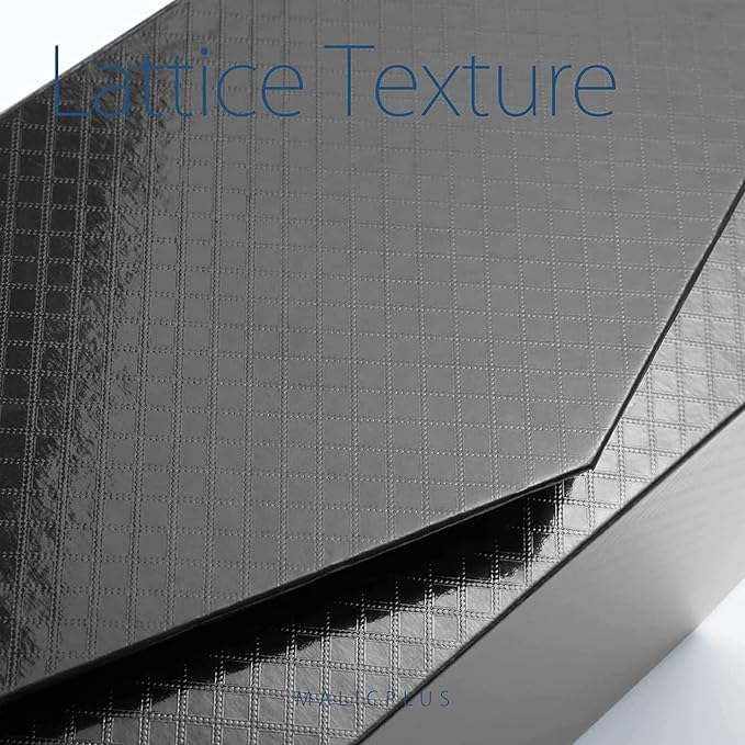 3 Extra Large Gift Boxes with Lids 16.3x14.2x5 Inches, Black Groomsmen Proposal Boxes with Magnetic Closure for All Occasion (Lattice Texture)