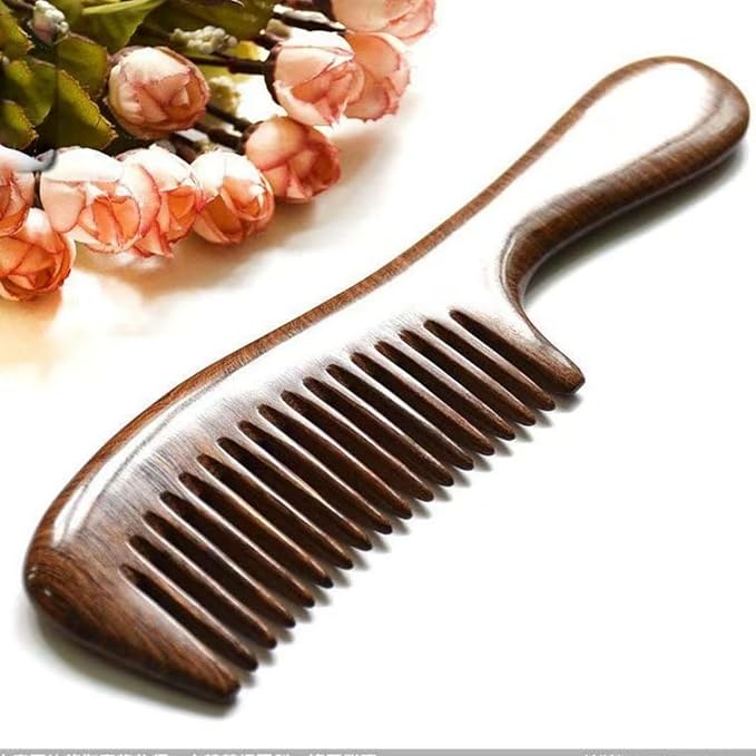 Letyvba Walnut Hair Comb, Wooden Comb for Women, Premium Antistatic Walnut 3-Piece Comb Set - Wide, Medium, and Fine Tooth. For Women and Men with Curly, Wet, Long, Dry, or Thin Hair