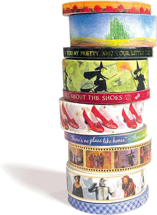 Paper House Productions Wizard of Oz Foil Accent 10 Piece Washi Tape Pack with 5 15mm Rolls and 5 5mm Rolls