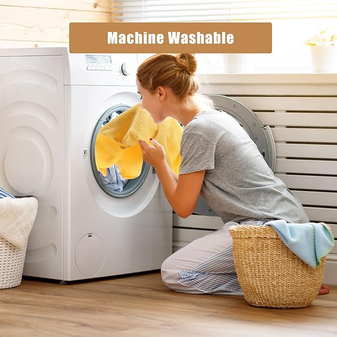 SEMAXE Yellow Bath Towel Set, 100% Cotton Absorbent Bathroom Towels with Hanging Loops, 8 Piece Towel Set Include 2 Bath Towels, 2 Hand Towels, 4 Washcloths