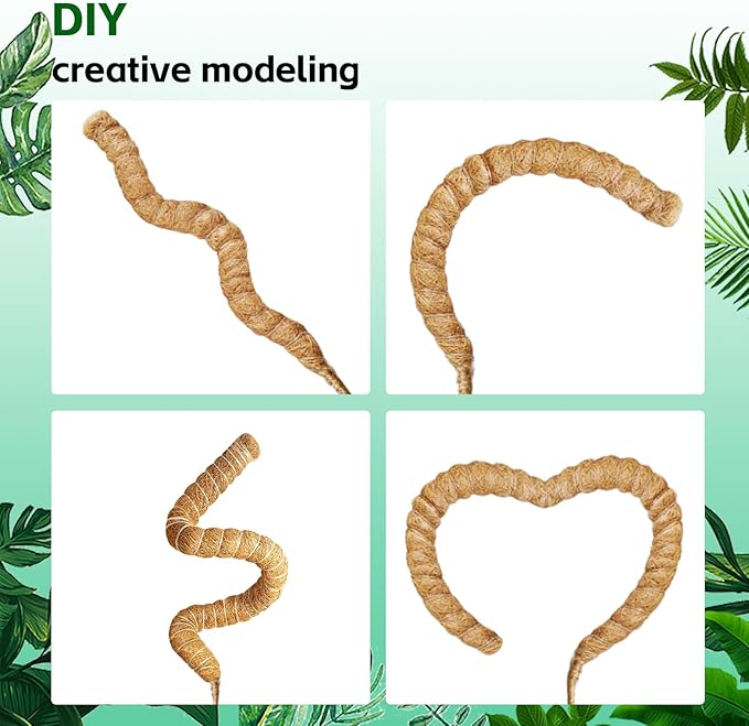 2 Pack Moss Pole,27.6 Inch Moss Poles for Plants Monstera Bendable Plant Stakes for Indoor Coco Coir Pole Climbing Plant Support Stakes for Creeper Plants Grow Upwards