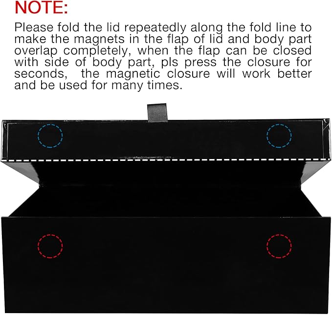 Aimyoo 3 Pack Black Collapsible Gift Box with Magnetic Closure Lids & Rope for Easy Opening 13.8x9x4.3, Bridesmaid Groomsman Proposal Boxes, Rectangle Storage Present Boxes