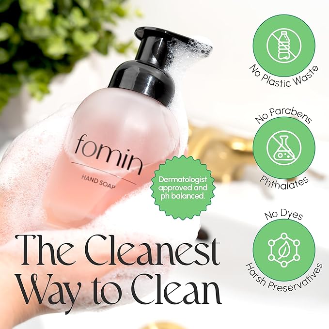 FOMIN Foaming Hand Soap Refills (16 Pack) - Basil Mandarin Foaming Hand Soap Tablets - Skin Friendly Foam Soap Refill for Hand Wash - Makes 128 fl oz (16 x 8 fl oz)