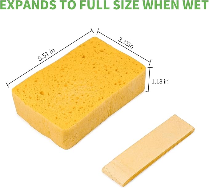 10 Count Compostable Pop-Up Sponges - Expanding, Non-Scratch, Plant-Based Cleaning Sponges Car Wash Sponge