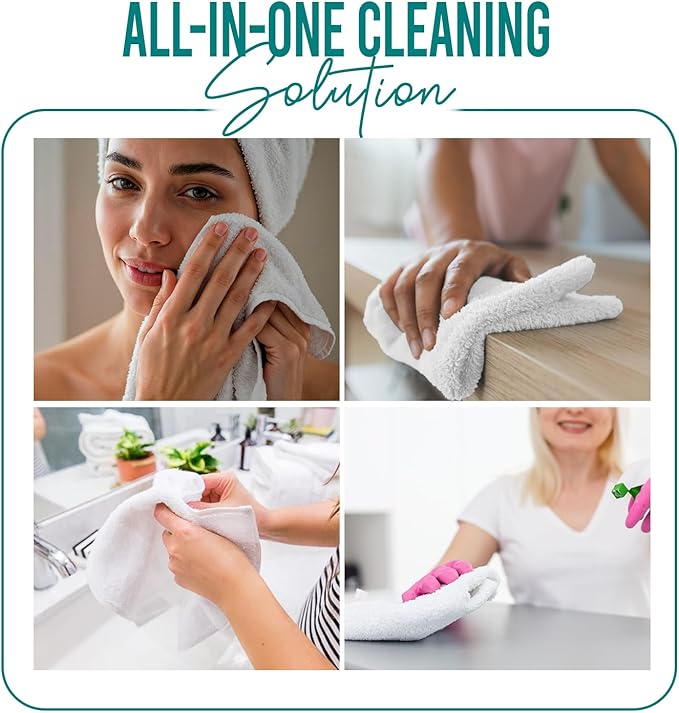 DAN RIVER 100% Cotton Wash Cloths 24 Pack [12x12] Soft & Absorbent Soft face Towels, Gym, Hotels & Spa Perfect for Everyday Use Fingertip Towels, Teal