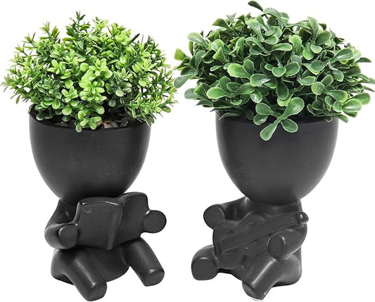 Zerzsy Desk Decorations for Women Office Small Office Desk Decor - Decorative Plants - Bathroom Shelf Decor Accent Women Cute Cubicle Accessories - Set of 2