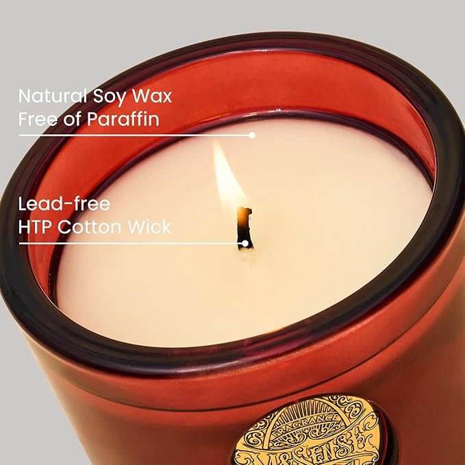 M&SENSE Natural Strong Soy Candle | Red Camellia & Vivid Red | 9.2 oz, 50H Burn Time | Luxury Scented Candle for Relaxation, Gifting, Home Décor | Ideal for Bedroom, Office, Party Ambiance