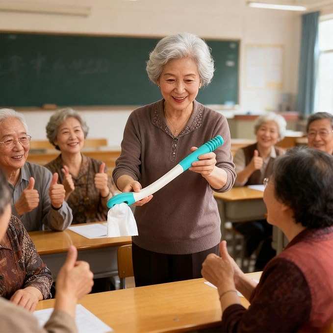 Care Assist - Hygiene Tool, Butt Wiper with Extended Easy-Reach Handle, Butt Wiping Aid Tool with Gentle Grip Support, Bidet Body Brush for Hospital Daily Travel Seniors Disabled Toilet Shower Home Co