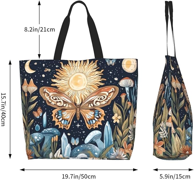 Tote Bag Shoulder Bags for Women Grocery Shopping Bag Reusable Bags Boho-Red Paisley 1