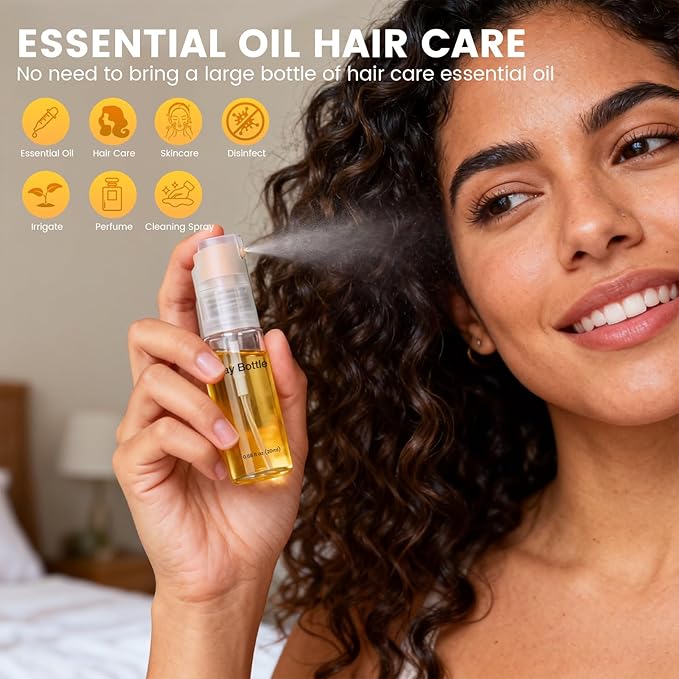 4 Pack Refillable Spray Bottle, Reversible Small Empty Spray Bottle with Fine Mist, Leak Proof - for Cleaning Solutions, Mosquito prevention, Face & Hair Mist - 4pk 0.68 OZ / 20 ML