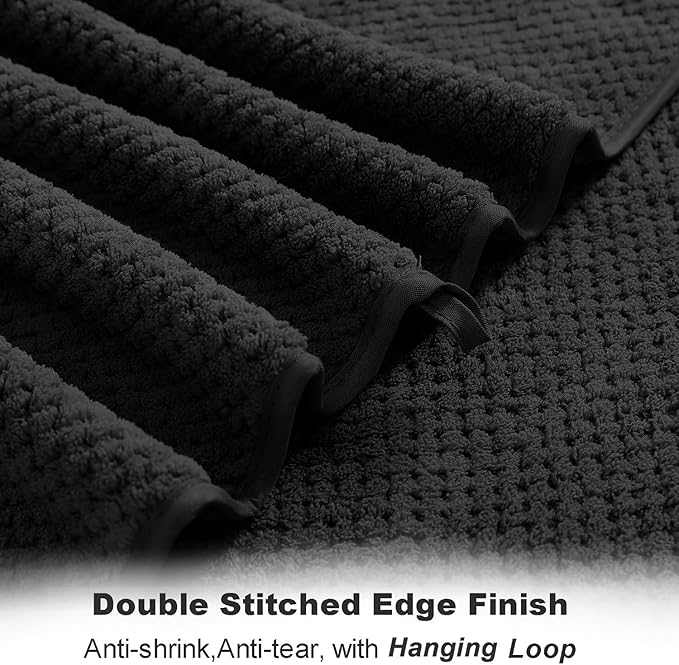 Extra Large Bath Towel Sheet Set 35x70 Inches - Oversized Bath Towels Set,Jumbo Large Microfiber - Quick Dry, Lightweight,Super Soft,Highly Absorbent Towel Set for Bathroom,Hotel,SPA,Pack of 4 (Black)