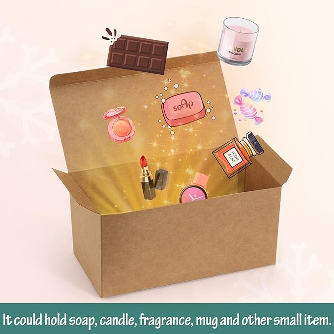 ValBox Gift Boxes 9x4.5x4.5 Inches 12 Pack Brown Recycled Paper Boxes Kraft Favor Boxes for Party, Wedding, Thanksgiving, Crafting, Bridesmaid Proposal, Easy Assemble Cardboard Boxes