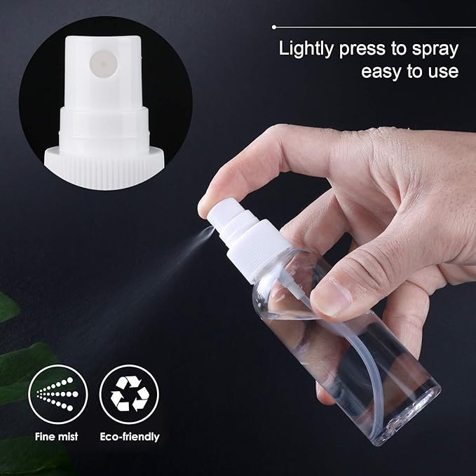 TRENDBOX 6 Pack Empty Transparent Plastic Fine Mist Spray Bottle 60 ml (2 oz)