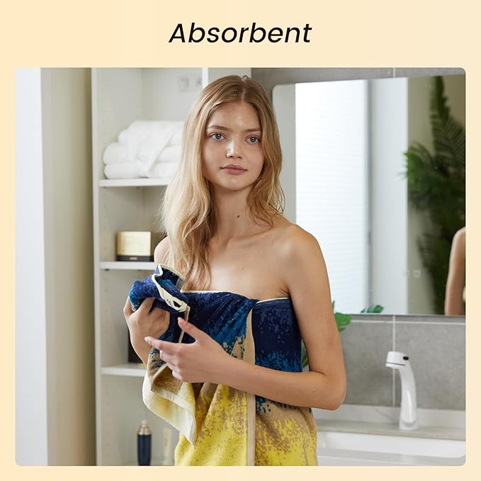 SEMAXE 18-Pack Bath Towel Set Include 6 Bath Towels, 6 Hand Towels, 6 Wash Cloths, 100% Cotton Bathroom Towels with Hanging Loops, Soft & Absorbent Towel, Colorful Towel - Beach Collection