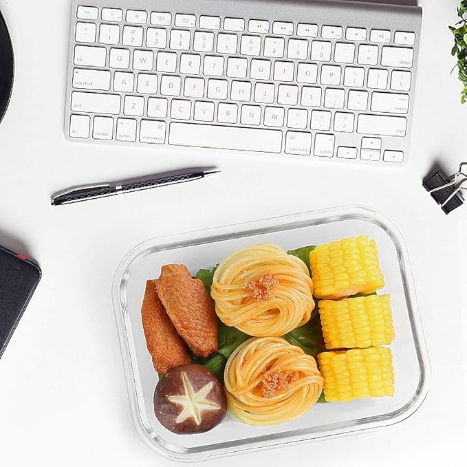 [5-Packs, 36 Oz.] Glass Meal Prep Containers with Locking Lids Glass Food Containers,Airtight Lunch Container,Microwave, Oven, Freezer and Dishwasher (4.5 Cup, Green)