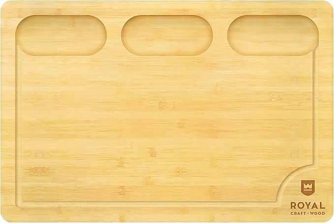 ROYAL CRAFT WOOD Charcuterie Board Set – Large Bamboo Cheese Board & Serving Tray – Perfect Housewarming, Wedding & Bridal Shower Gift, Birthday Gift for Women – Large 18x12