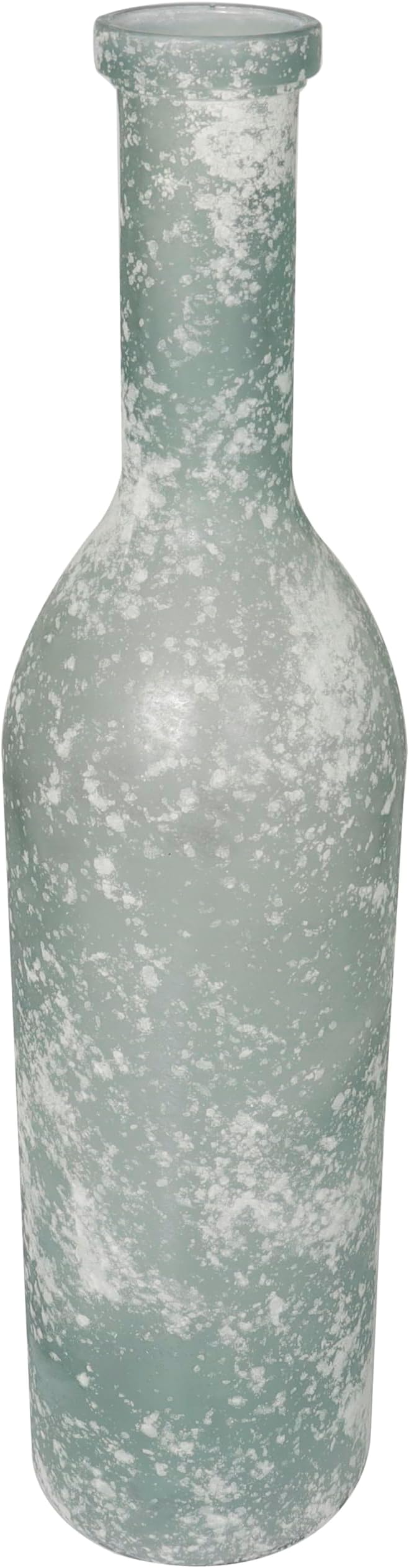 Deco 79 Recycled Glass Handmade Decorative Vase Frosted Spanish Bottle Centerpiece Vase, Flower Vase for Home Decoration 7" x 7" x 29", Clear