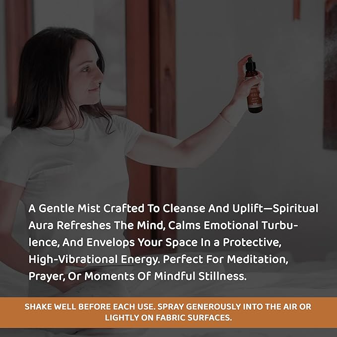 Sacred Element's Spiritual Aura Room Spray | Natural Purifying Mist for Energy Clearing, Negativity Release, Spiritual Balance & Aromatherapy | 3.38 Fl Oz / 100ml Non-Toxic Air Freshener.