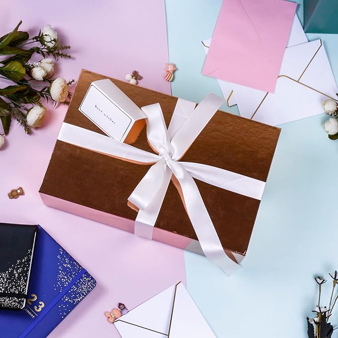 YINUOYOUJIA Large Gift Boxes with Magnetic Lid (rose gold, 1 Count (Pack of 1))