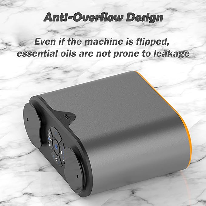 Waterless Essential Oil Diffuser - Portable Nebulizer Aroma Diffuser Battery Operated Cordless, No Water Oils Aromatherapy Diffuser, Luxury Scents Diffuser Electrico for Car Home Hotel (Grey)