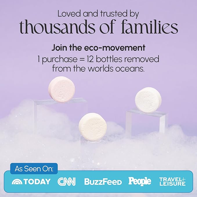 FOMIN Foaming Hand Soap Refills (16 Pack) - Fragrance-Free Foaming Hand Soap Tablets - Skin Friendly Foam Soap Refill for Hand Wash - Makes 128 fl oz (16 x 8 fl oz)