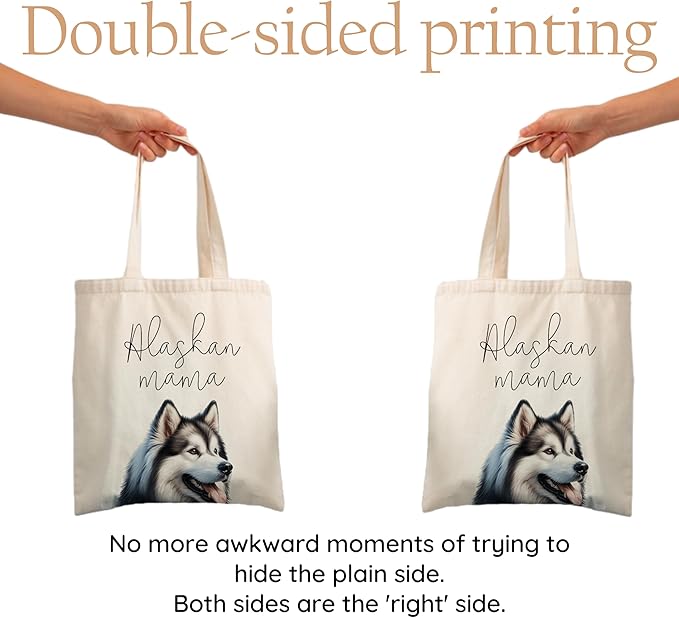 Dog Mama Tote Bag – Cute Dog Lover Canvas Bag, Reusable Shopping Shoulder Bag for Women, Pet Mom Gift,