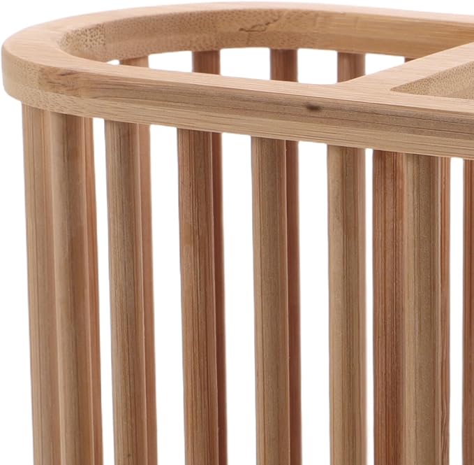 NUOBESTY Utensil Holder For Countertop: Wooden Crock For Kitchen Tools And Cooking - Dish Drying Rack Countertop Organizer - Kitchen Drainage Basket