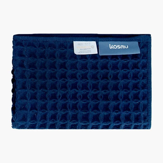 Luxury Japanese Cotton Silk Waffle Bath Towel | Plush, Absorbent, and Quick Dry (Ocean Blue, Face Towel, 16" x 16")