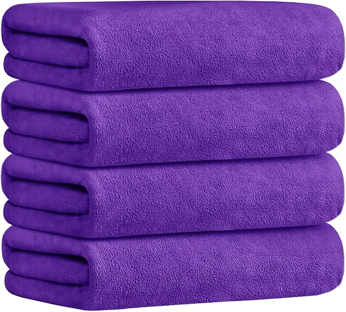 JML Bath Towel, Microfiber Bath Towels Set 4 Pack (30" x 60") - Large Size, Extra Absorbent, Quick Drying, Multipurpose as Fitness Towel, Sports Towels, Yoga Towel