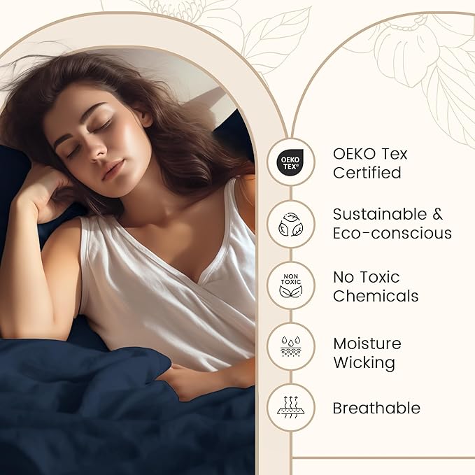 100% Egyptian Cotton Sheets For King Size Bed, 800 Thread Count Deep Pocket King Sheet Set, Elasticated Sheet & Pillowcase Sets, No Pill & Shrink, Soft & Comfy Naturally Cool & Breathable- Dark Denim