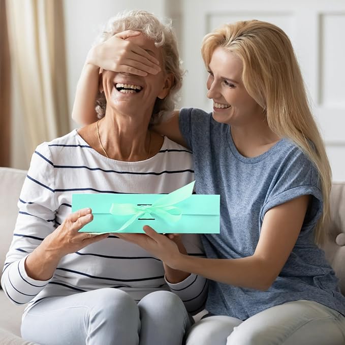 Large Gift Box, 5-Pack Magnetic Lid Gift Box Ribbon Closure Bo Elegant Gift Packaging Luxury Gift Box Decorative Gift Box,10.5x7.5x3.1" - Multi-Occasion Packaging Boxes (Green)