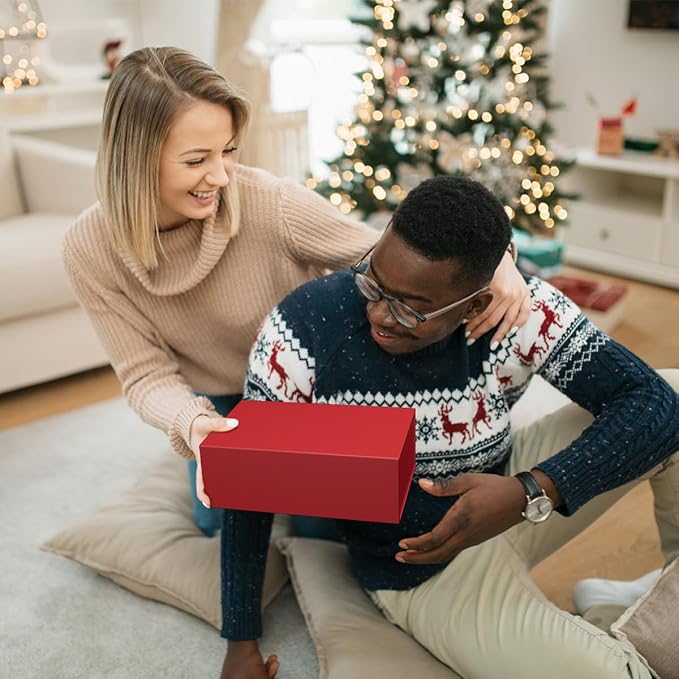 Gift Boxe 12" x 6" x 4" with Magnetic Closure Lid Gift Boxes for Presents,Bridesmaid Gifts Box,Cute Box,Birthday Gift box,Luxury for Gift Packaging, Magnetic Gift Box for Wrapping Gifts (Red)