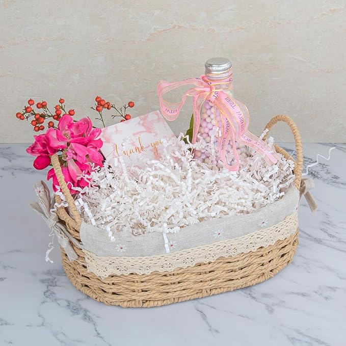 Caleihd Crinkle Cut Paper Shred Packing Grass Cushion Paper Streamer for Christmas Wedding Birthday Bridesmaid Engagement Craft Gift Boxes Bags Basket Filler Decoration 4.5oz White