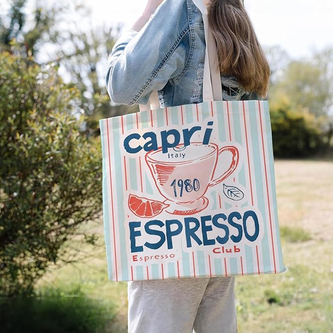 Animals-Flowers-Fruits-Bow Valentines Canvas Heart Tote Bag, Coquette Reusable Shopping Grocery Bags