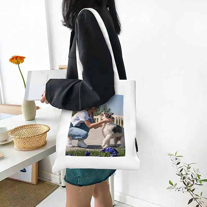 Custom Canvas Tote Bag Double-Sided Personalized with Logo/Text,Customized Bags for Women