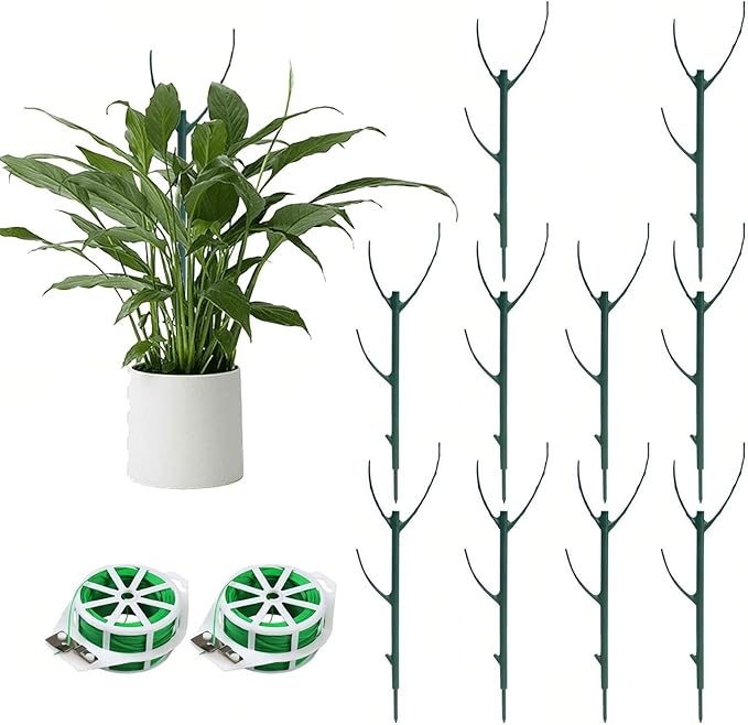 Stackable Monstera Plant Support Stakes, Suitable for Indoor and Outdoor Climbing Plants, Support Stakes for Growing Vines, Training Stems, Stabilizing and Supporting Growth (5 Pieces) (10PCS+B)