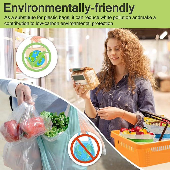 MAQIHAN 6pcs Reusable Produce Bags - Mesh Produce Bags Drawstring Reusable Washable Vegetable Storage Bags Refrigerator Keep Fresh Grocery Food Fruits Veggie Green Net Bag Toy Storage Zero Waste Shop