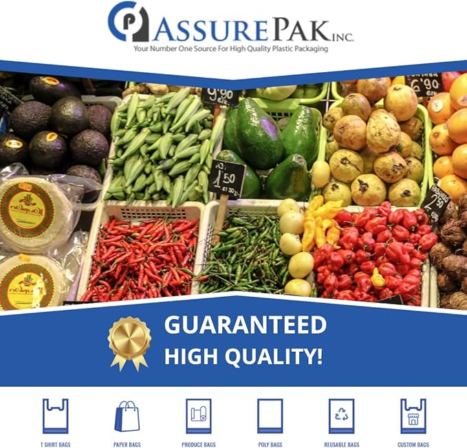 Clear Produce Bags Roll - 3000 bags - 15"x20" – (4 Rolls, 8 Microns) – for Grocery, Small Business, Reusable Produce Use, Food & Storage Needs, Garden Fresh, Narrow Profile, Kitchen Use